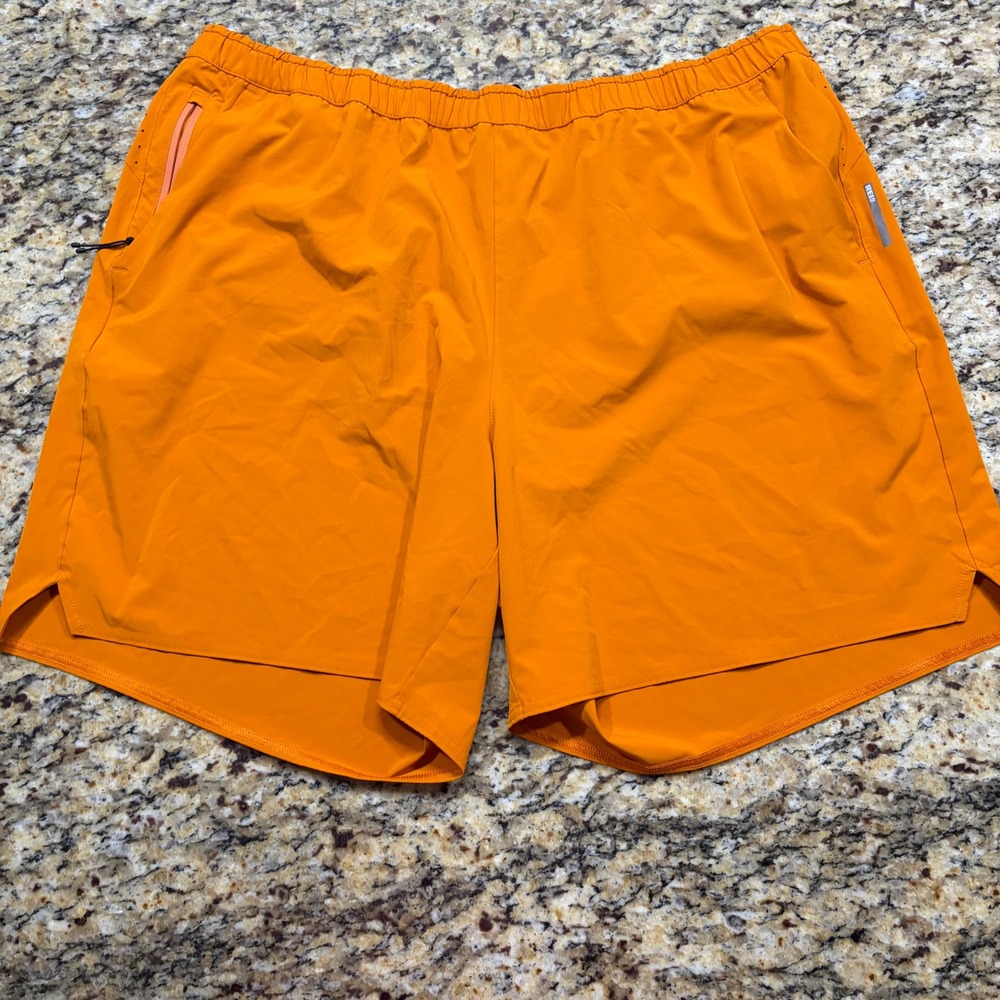 REI Co-op Mens Orange Active Athletic Hiking Shorts XXL 7 Inch Inseam